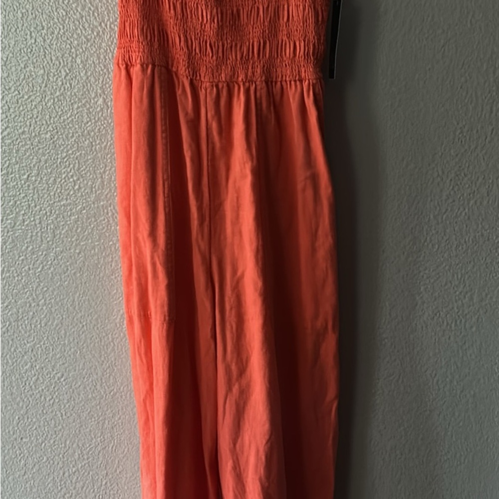 Coral Strapless romper